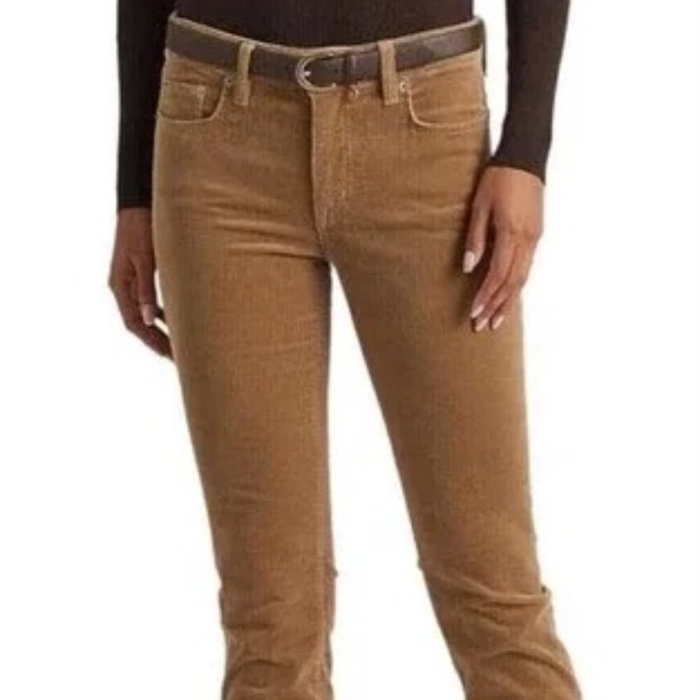 NWTs Ralph Lauren Mid-Rise Straight Leg Camel Tan Brown Corduroy Pant Size 8